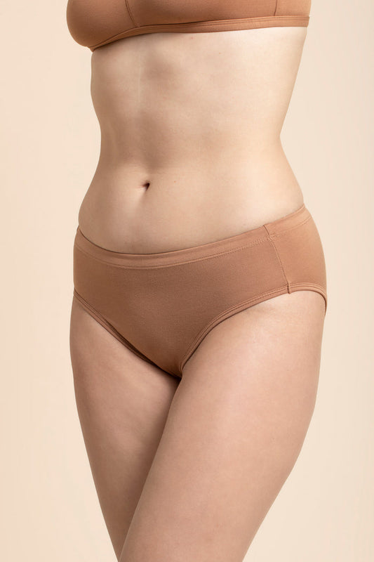 Brown underwear on a beige background