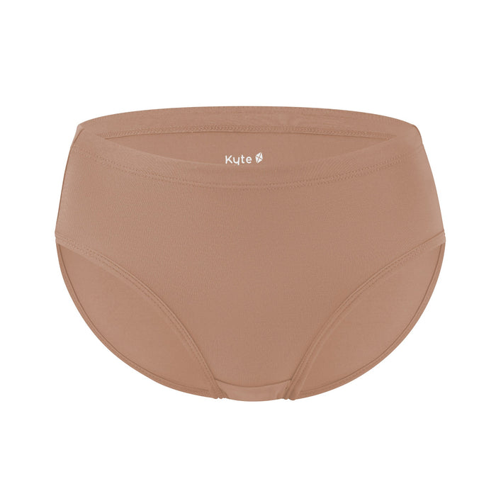 The front of the Women’s Underwear in Latte shown on a ghost mannequin